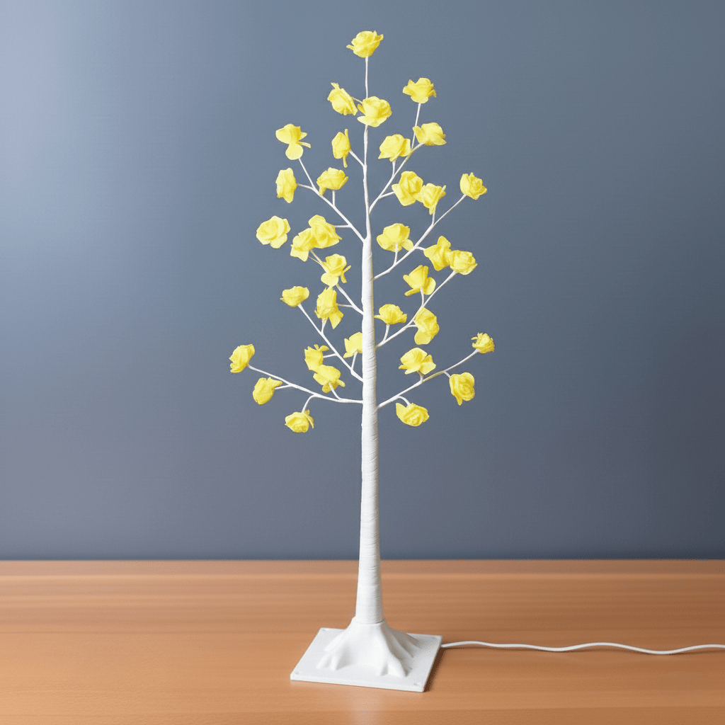Rose Blossom Tree Light – Warm Yellow Flower Lamp - Memories Insite